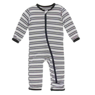 Print Bamboo Coverall with Zipper - India Pure Stripe Baby & Toddler Sleepwear