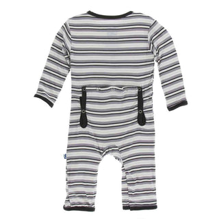 KicKee Pants Print Coverall with Zipper - India Pure Stripe