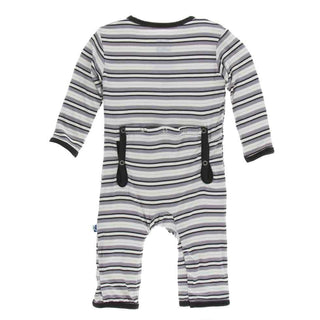 Print Bamboo Coverall with Zipper - India Pure Stripe Baby & Toddler Sleepwear