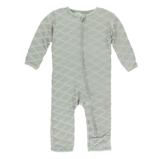 KicKee Pants Print Coverall with Zipper - Iridescent Mermaid Scales