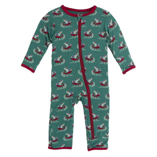 KicKee Pants Print Coverall with Zipper - Ivy Sled