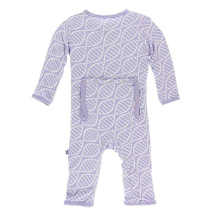 KicKee Pants Print Coverall with Zipper - Lilac Double Helix