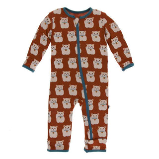 KicKee Pants Print Coverall with Zipper - Lucky Cat