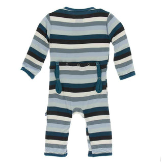 KicKee Pants Print Coverall with Zipper - Meteorology Stripe