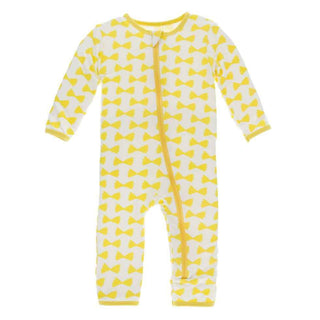 KicKee Pants Print Coverall with Zipper - Natural Farfalle