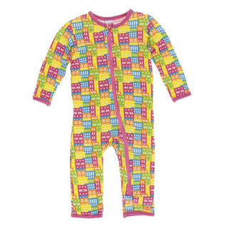 KicKee Pants Print Coverall with Zipper - Natural Houses