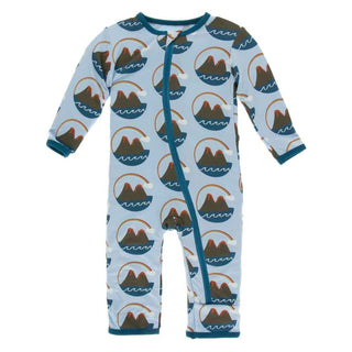 KicKee Pants Print Coverall with Zipper - Pond Volcano