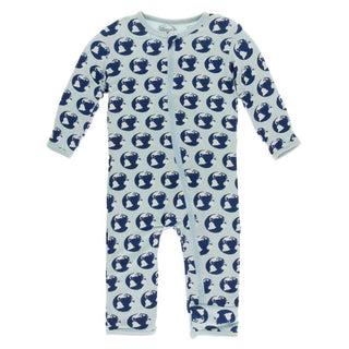 KicKee Pants Print Coverall with Zipper - Spring Sky Environmental Protection
