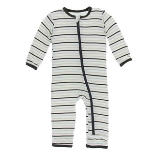 KicKee Pants Print Coverall with Zipper - Tuscan Afternoon Stripe