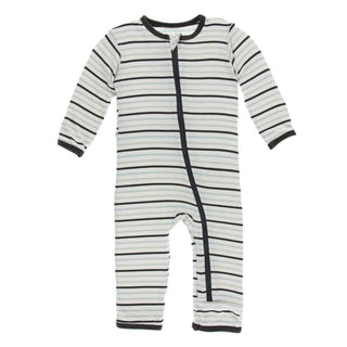 Print Bamboo Coverall with Zipper - Tuscan Afternoon Stripe Baby & Toddler Sleepwear