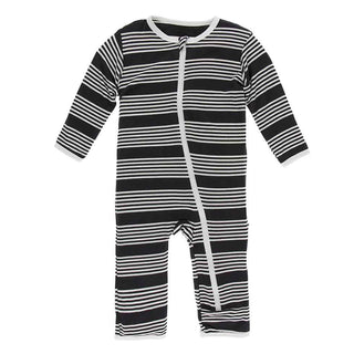 Print Bamboo Coverall with Zipper - Zebra Agriculture Stripe Baby & Toddler Sleepwear