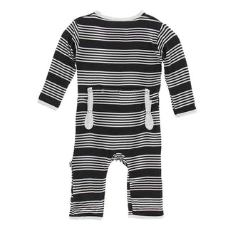 KicKee Pants Print Coverall with Zipper - Zebra Agriculture Stripe