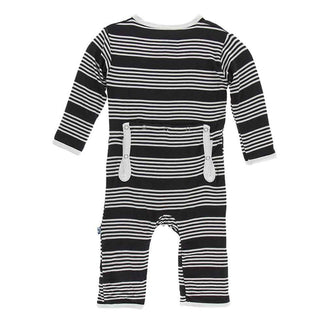 Print Bamboo Coverall with Zipper - Zebra Agriculture Stripe Baby & Toddler Sleepwear