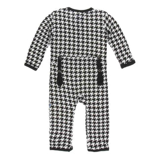 KicKee Pants Print Coverall with Zipper - Zebra Houndstooth