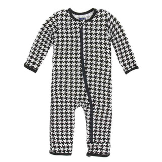 KicKee Pants Print Coverall with Zipper - Zebra Houndstooth