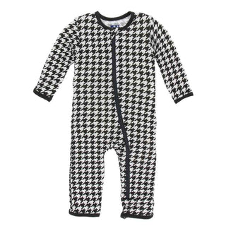 Print Bamboo Coverall with Zipper - Zebra Houndstooth Baby & Toddler Sleepwear
