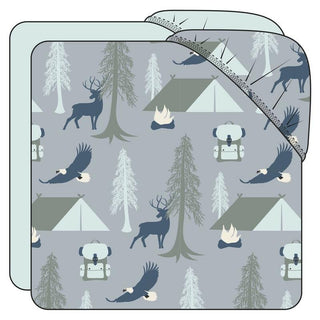 KicKee Pants Print Crib Sheet Set of 2 - Pearl Blue Wilderness Guide and Fresh Air, One Size