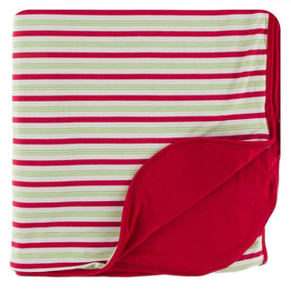 KicKee Pants Print Double Layer Throw Blanket - 2020 Candy Cane Stripe, One Size