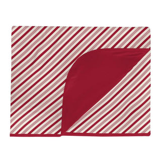 KicKee Pants Print Double Layer Throw Blanket, Crimson Candy Cane Stripe - One Size WCA22