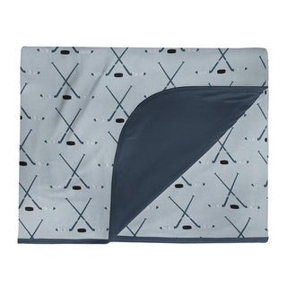 KicKee Pants Print Double Layer Throw Blanket - Pearl Blue Hockey, One Size