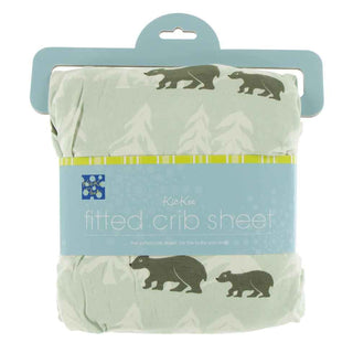 KicKee Pants Print Fitted Crib Sheet - Aloe Bears and Treeline, One Size
