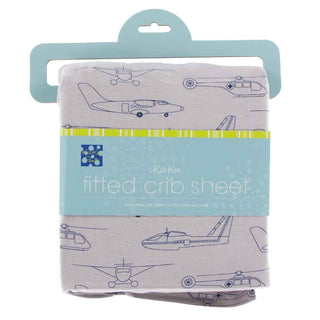 KicKee Pants Print Fitted Crib Sheet - Feather Heroes in the Air, One Size