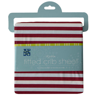 KicKee Pants Print Fitted Crib Sheet - Playground Stripe - One Size