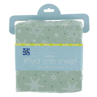 KicKee Pants Print Fitted Crib Sheet - Shore Snowflakes, One Size
