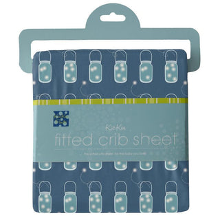KicKee Pants Print Fitted Crib Sheet, Twilight Fireflies - One Size