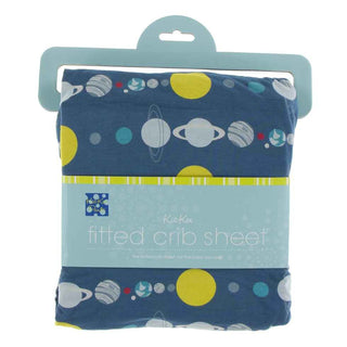 KicKee Pants Print Fitted Crib Sheet - Twilight Planets, One Size