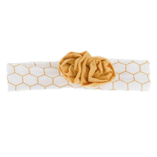 KicKee Pants Print Flower Headband Natural Honeycomb, One Size