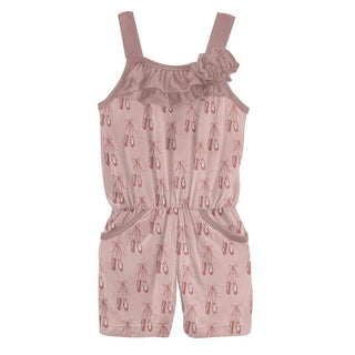 KicKee Pants Print Flower Romper with Pockets - Baby Rose Ballet