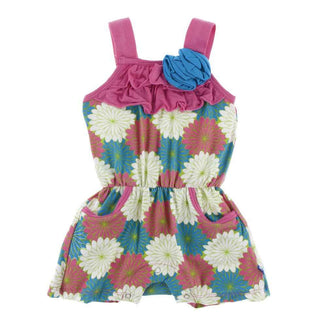 KicKee Pants Print Flower Romper with Pockets - Tropical Flowers