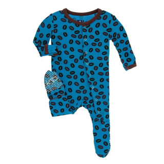 KicKee Pants Print Footie with Snaps - Amazon Coffee Beans