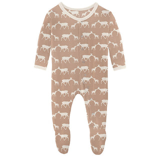 KicKee Pants Print Footie with Snaps - Doe and Fawn 15ANV