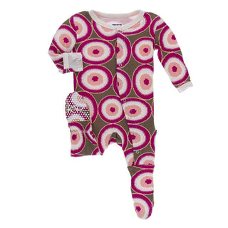 KicKee Pants Print Footie with Snaps - Falcon Agate Slices