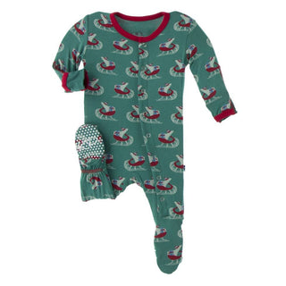 KicKee Pants Print Footie with Snaps - Ivy Sled