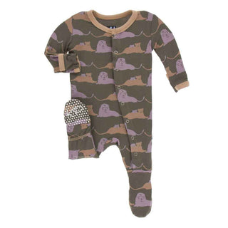 KicKee Pants Print Footie with Snaps - Lions