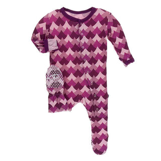 KicKee Pants Print Footie with Snaps - Melody Waves