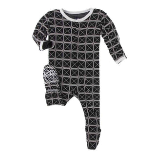 Print Bamboo Footie with Snaps - Midnight Infrastructure Baby & Toddler Sleepwear