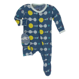 KicKee Pants Print Footie with Snaps - Twilight Planets