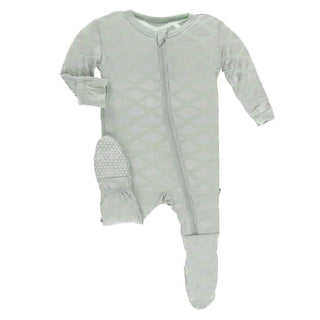 Print Footie with Zipper - Iridescent Mermaid Scales KicKee Pants Size: Newborn