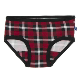 KicKee Pants Print Girls Underwear- Crimson 2020 Holiday Plaid