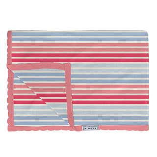 KicKee Pants Print Knitted Throw Blanket, Cotton Candy Stripe - One Size