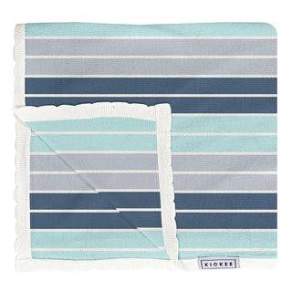 Print Bamboo Knitted Toddler Blanket - Sport Stripe, One Size Swaddling & Receiving Blankets
