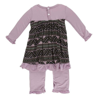 KicKee Pants Print Long Sleeve Dress Romper, African Pattern