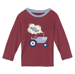 KicKee Pants Print Long Sleeve Easy Fit Graphic Tee Shirt - Wild Strawberry Tractor