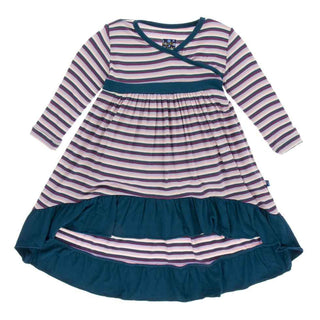 KicKee Pants Print Long Sleeve HiLo Maxi Dress, Girl Anniversary Stripe