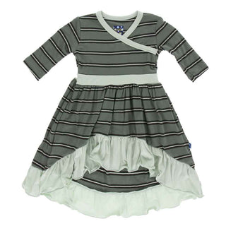 KicKee Pants Print Long Sleeve HiLo Maxi Dress, Succulent Kenya Stripe