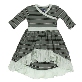 Print Bamboo Long Sleeve HiLo Maxi Dress, Succulent Kenya Stripe Baby & Toddler Dresses